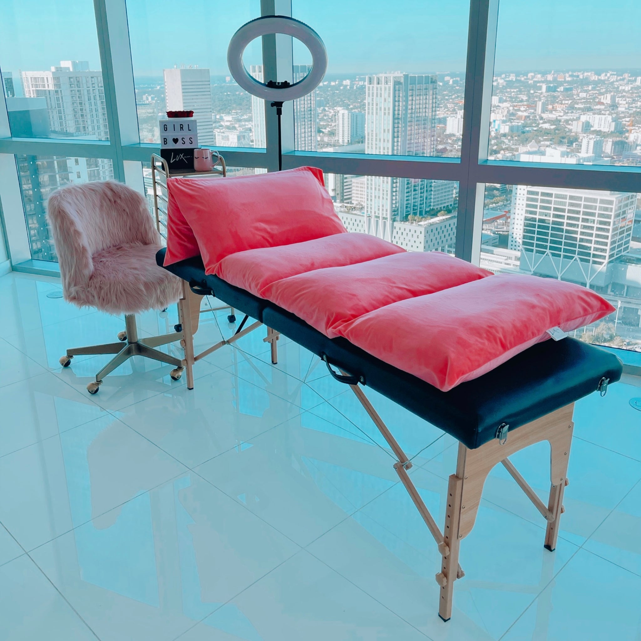  XOLLOZ Curvy Massage Bed Topper, High Density Foam Lash Bed  Cushion with Soft Touch Short Plush and Ergonomic Design